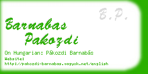 barnabas pakozdi business card